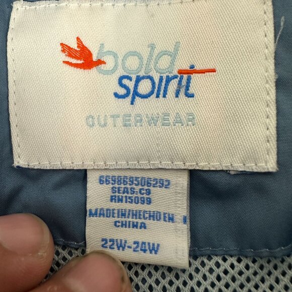 Bold Spirit Women's Outerwear Jacket 22W-24W Blue & Yellow Full Zip Polyester - Picture 3 of 7